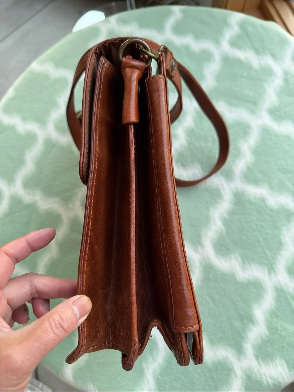Vintage Georgetown Leather Design Crossbody Messenger Bag Satchel and Travel Bag